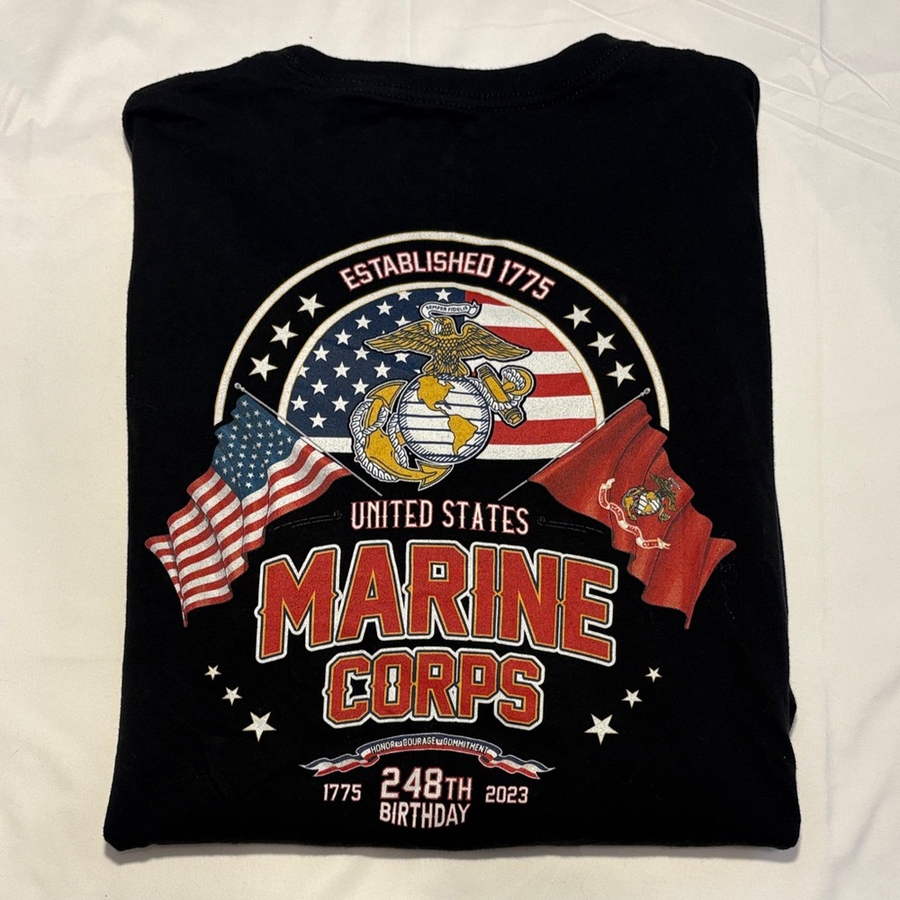 Marine Corps 2023 248th Birthday Anniversary Long Sleeve Tee, Troops, Veterans